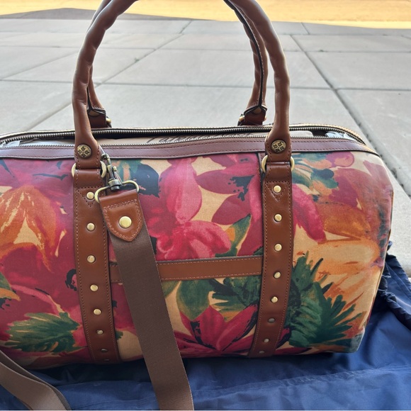 NWT Patricia Nash Floral Canvas Travel Bag - Red and Orange - Picture 2 of 4